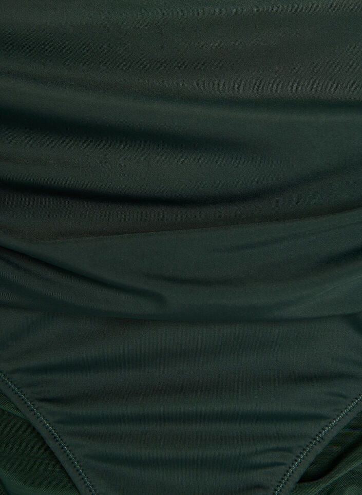 High waist bikinibroekje met drapering, Groen, Packshot