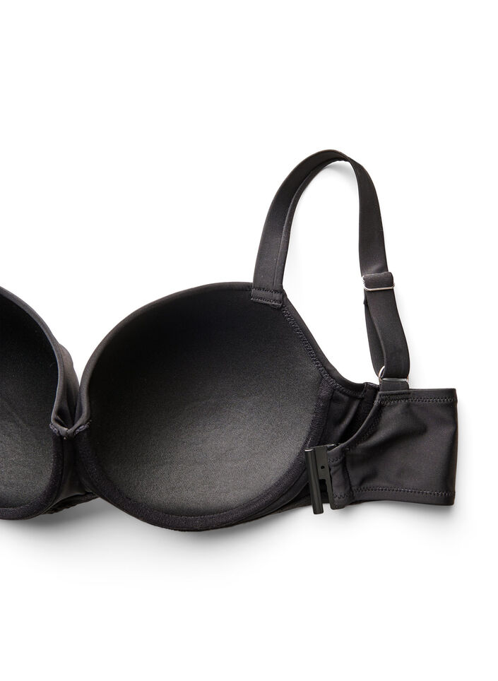 Bikini top met beugel en plooien, Zwart, Packshot image number 3