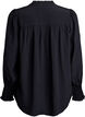 Blouse met ruches kraag en plooien, Zwart, Packshot image number 1