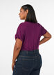 Basic T-shirt met V-hals van viscose, Paars, Model image number 2