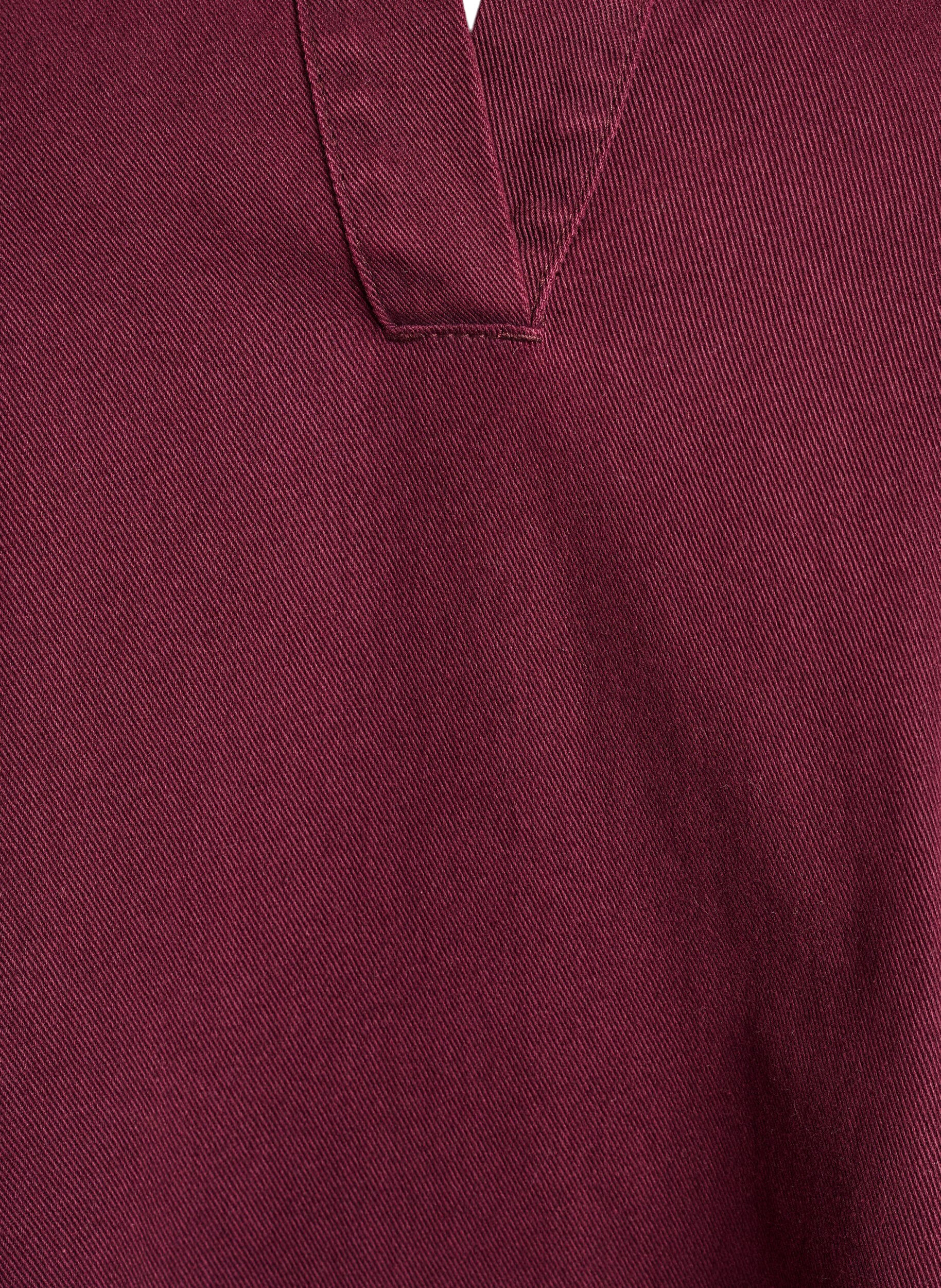 ZizziKorte denimjurk met kraag en V-hals, Rood, Packshot image number 2