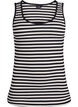 Gestreepte tanktop met een ribstructuur, Zwart, Packshot image number 0