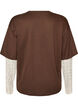 Los T-shirt met lange kanten mouwen, Bruin, Packshot image number 1