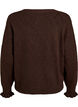 Cardigan met harlekijnpatroon en V-hals, Bruin, Packshot image number 1