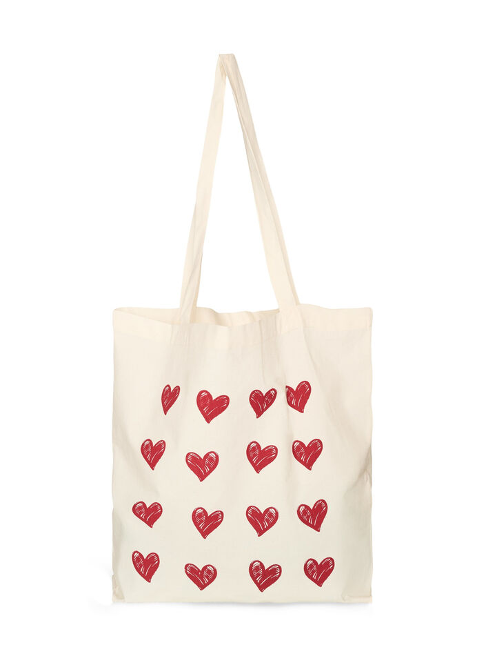 Tote bag met print, Rood, Packshot image number 0