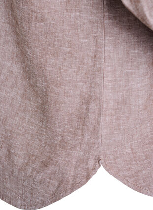 ZizziLinnen en viscose shirt met 3/4 mouwen, Bruin, Packshot image number 3