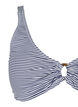 Bikini top met gestreepte textuur en ringdetail, Blauw, Packshot image number 2