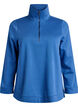 Sweatshirt met hoge hals en ritssluiting, Blauw, Packshot image number 0