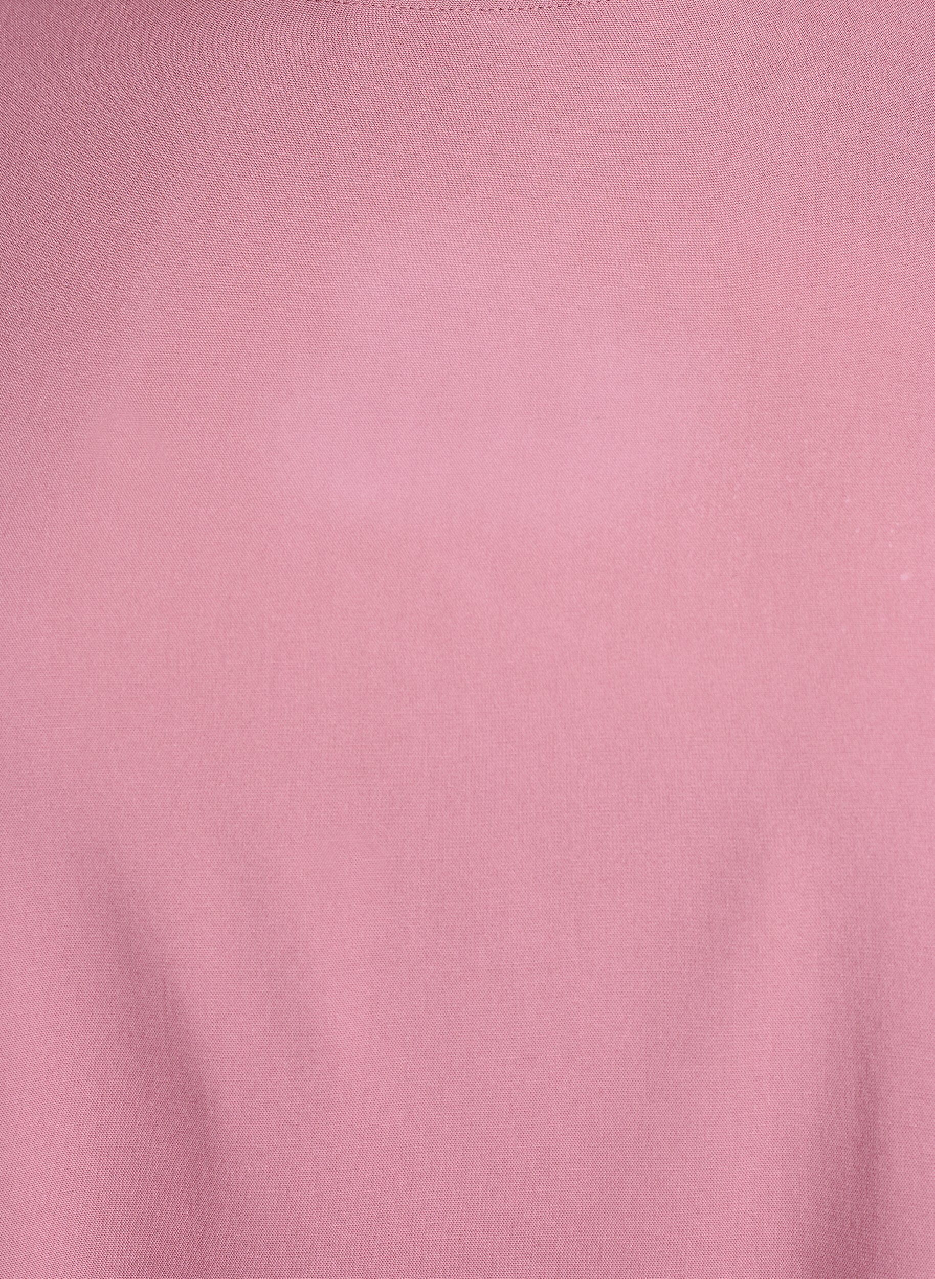 ZizziGeweven blouse met korte mouwen en ronde hals, Roze, Packshot image number 2