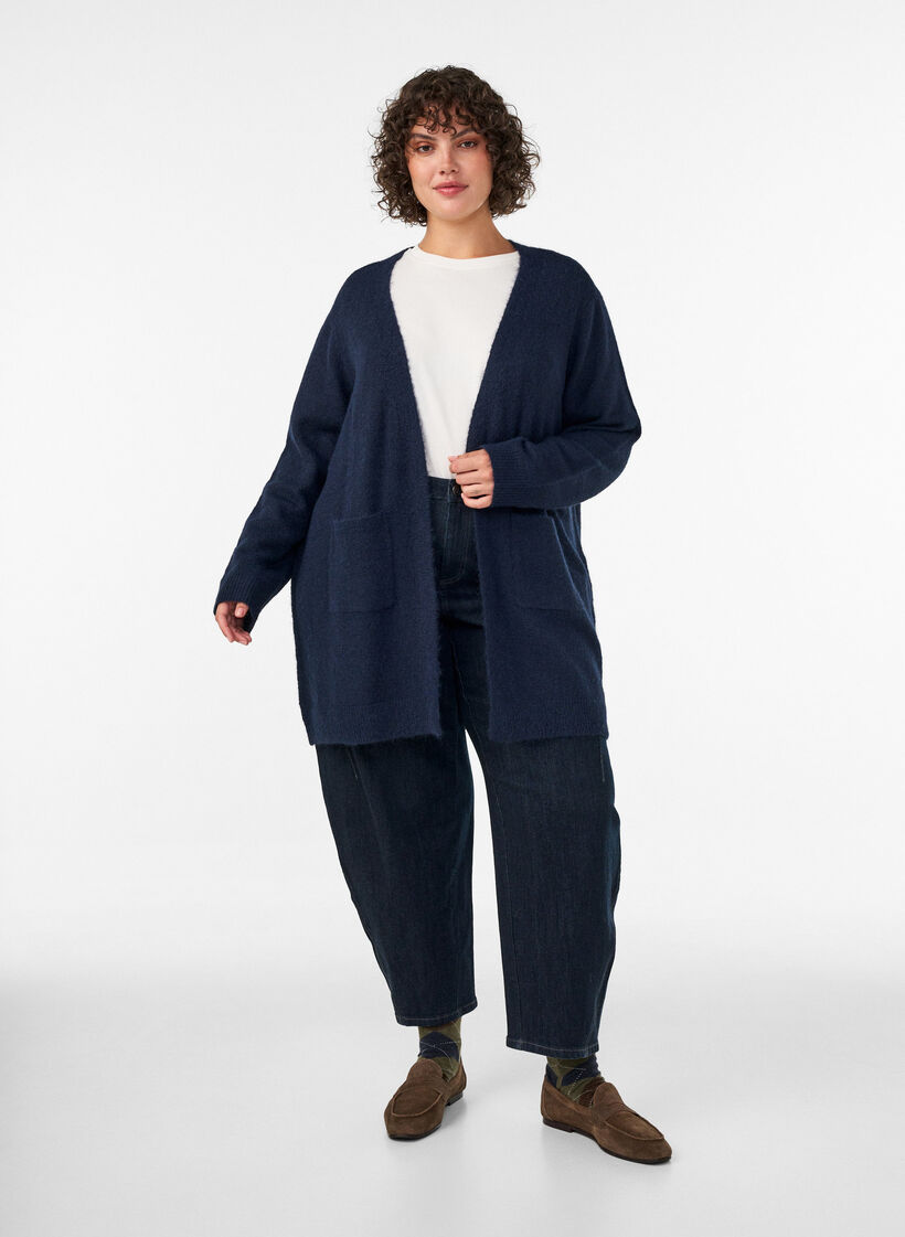 Lang vest met zakken, Blauw, Model image number 1