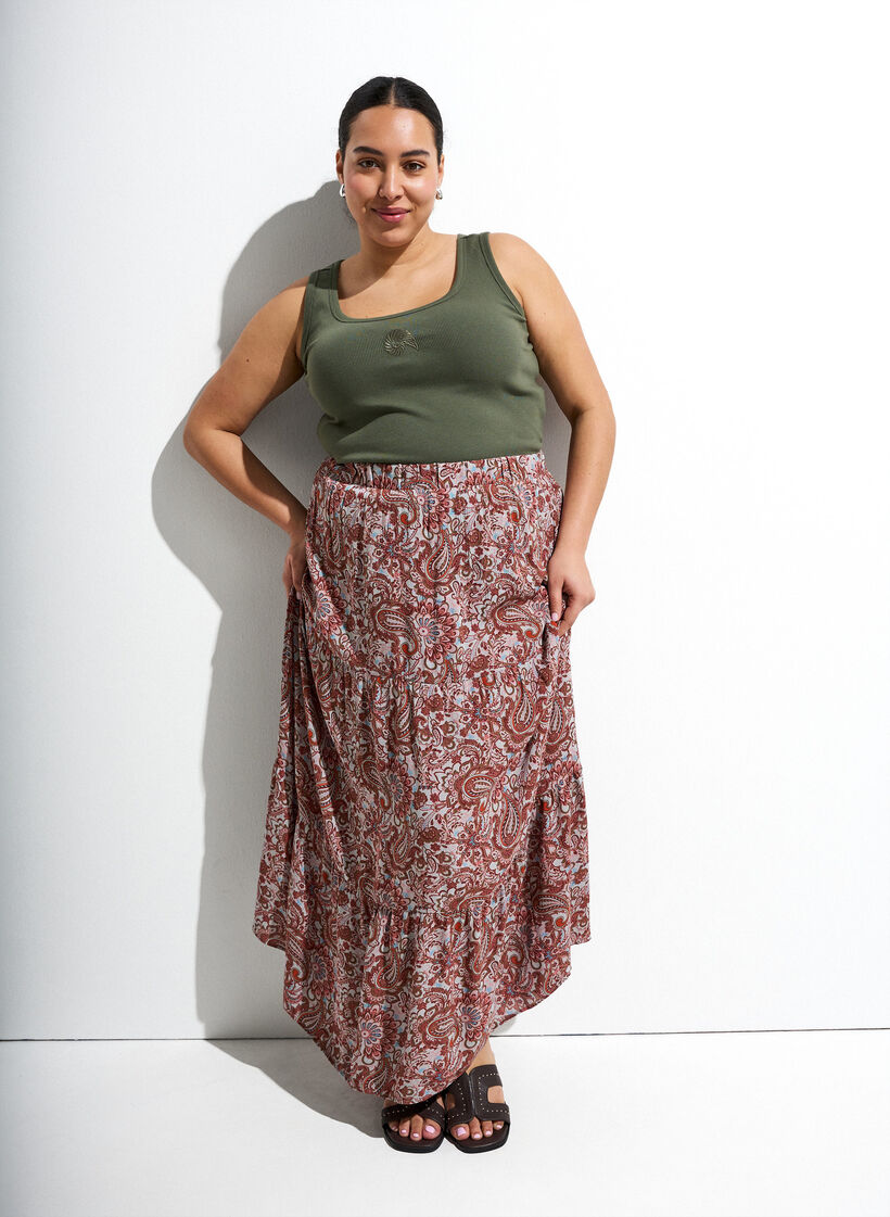 Nauwsluitende top met motief, Groen, Image image number 0