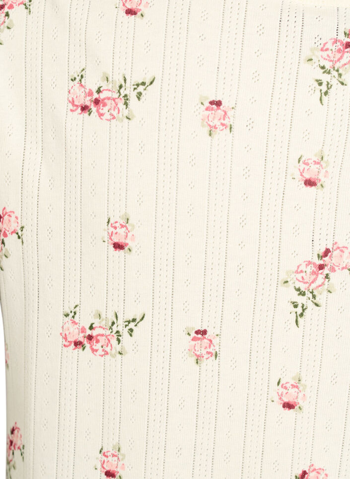 Organisch katoenen pyjamashirt met kapmouwen, Vanille, Packshot