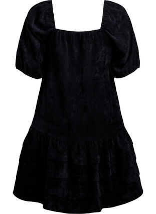 ZizziKorte corduroy jurk met vierkante halslijn, Black, Packshot image number 1