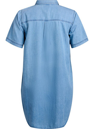 ZizziDenim shirtjurk met korte mouwen, Light Blue Denim, Packshot image number 1