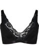 Bralette van katoen met kant, Zwart, Packshot image number 0