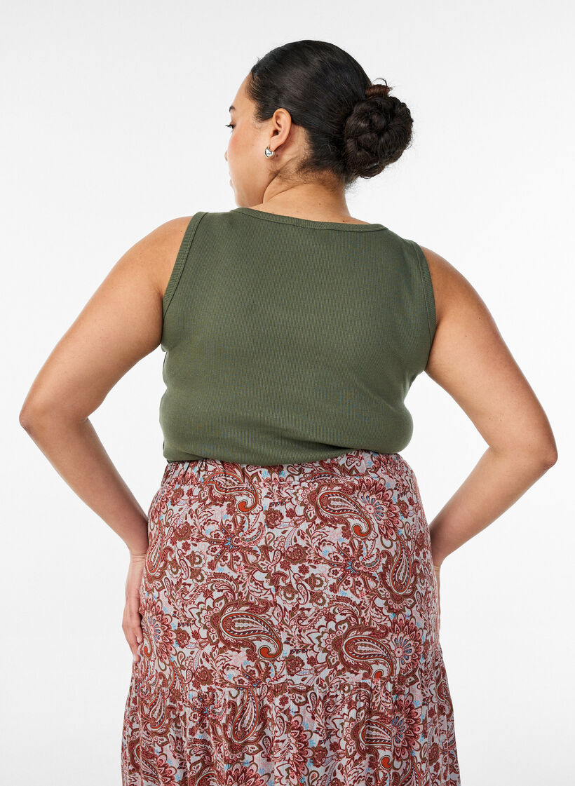 Nauwsluitende top met motief, Groen, Model
