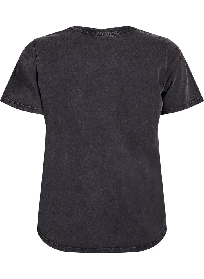 T-shirt in biologische katoen met een gewassen look, Grey Washed, Packshot