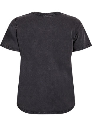 ZizziT-shirt in biologische katoen met een gewassen look, Grey Washed, Packshot image number 1