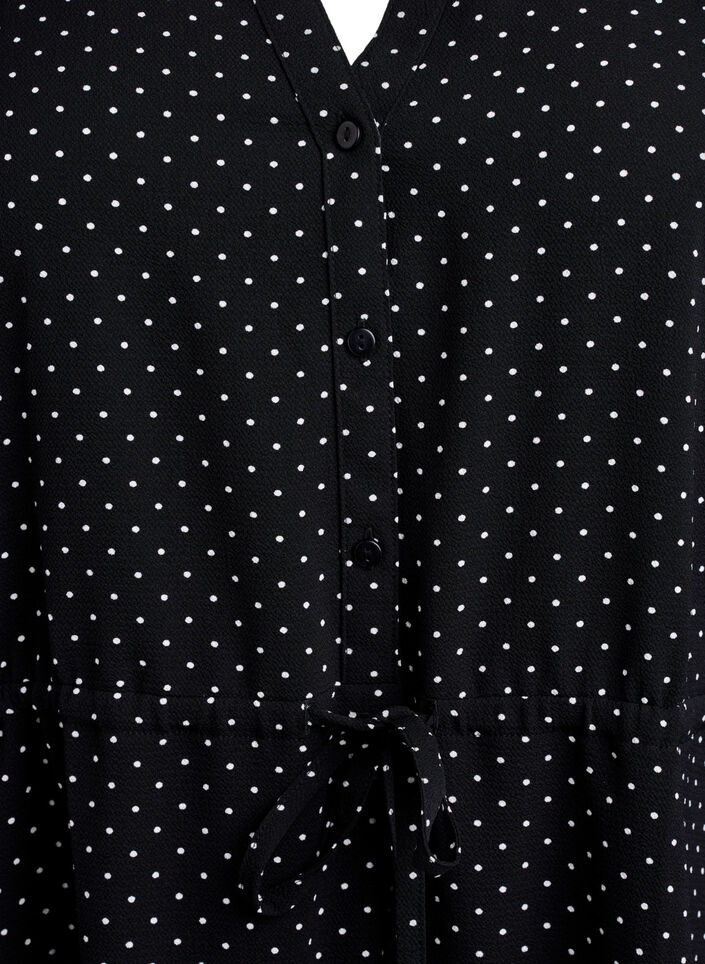 Knielange jurk met strikceintuur, Zwart, Packshot image number 2