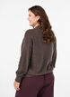 Gebreide blouse met biologisch katoen en merinowol, Bruin, Model image number 2