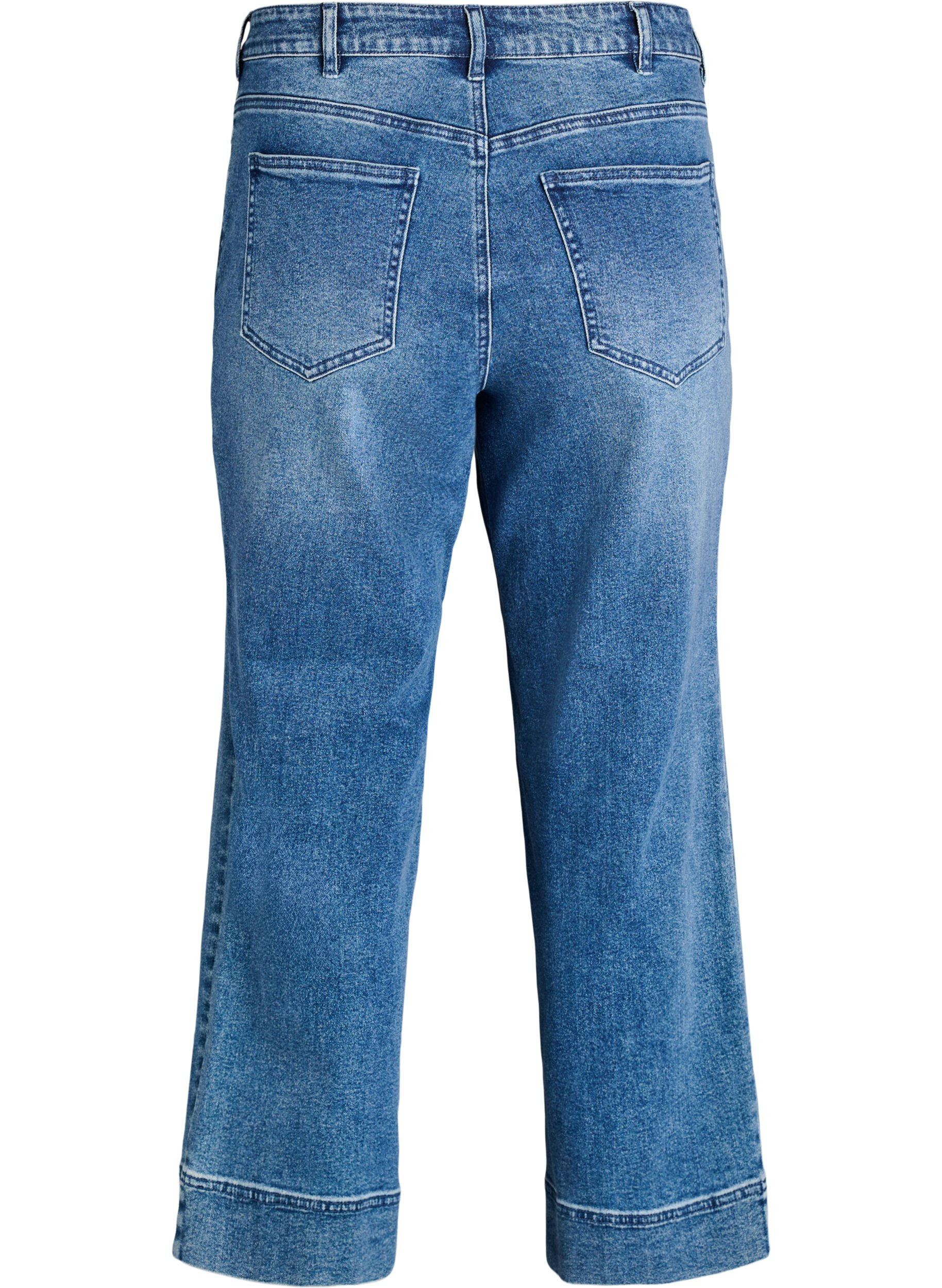 ZizziKiana jeans met krijtstreep en opvallende stiksels, Blauw, Packshot image number 1