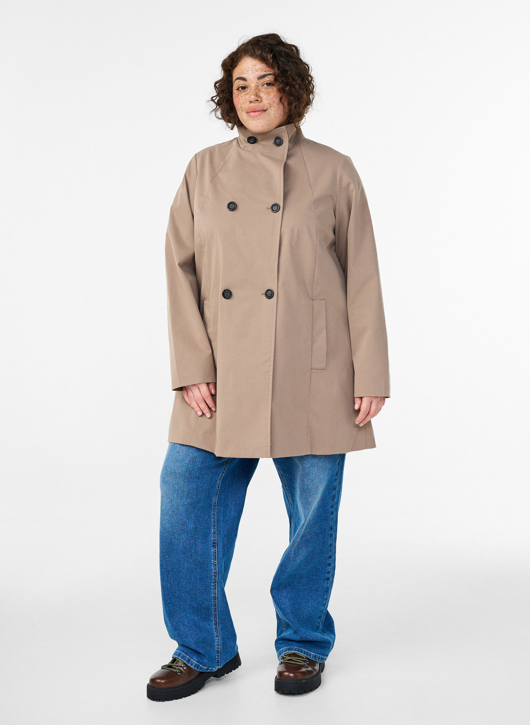 ZizziWaterafstotende lentejas met een A-lijnsnit, Grijs, Model image number 1