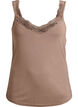 Viscose top met kanten rand, Beige, Packshot image number 0
