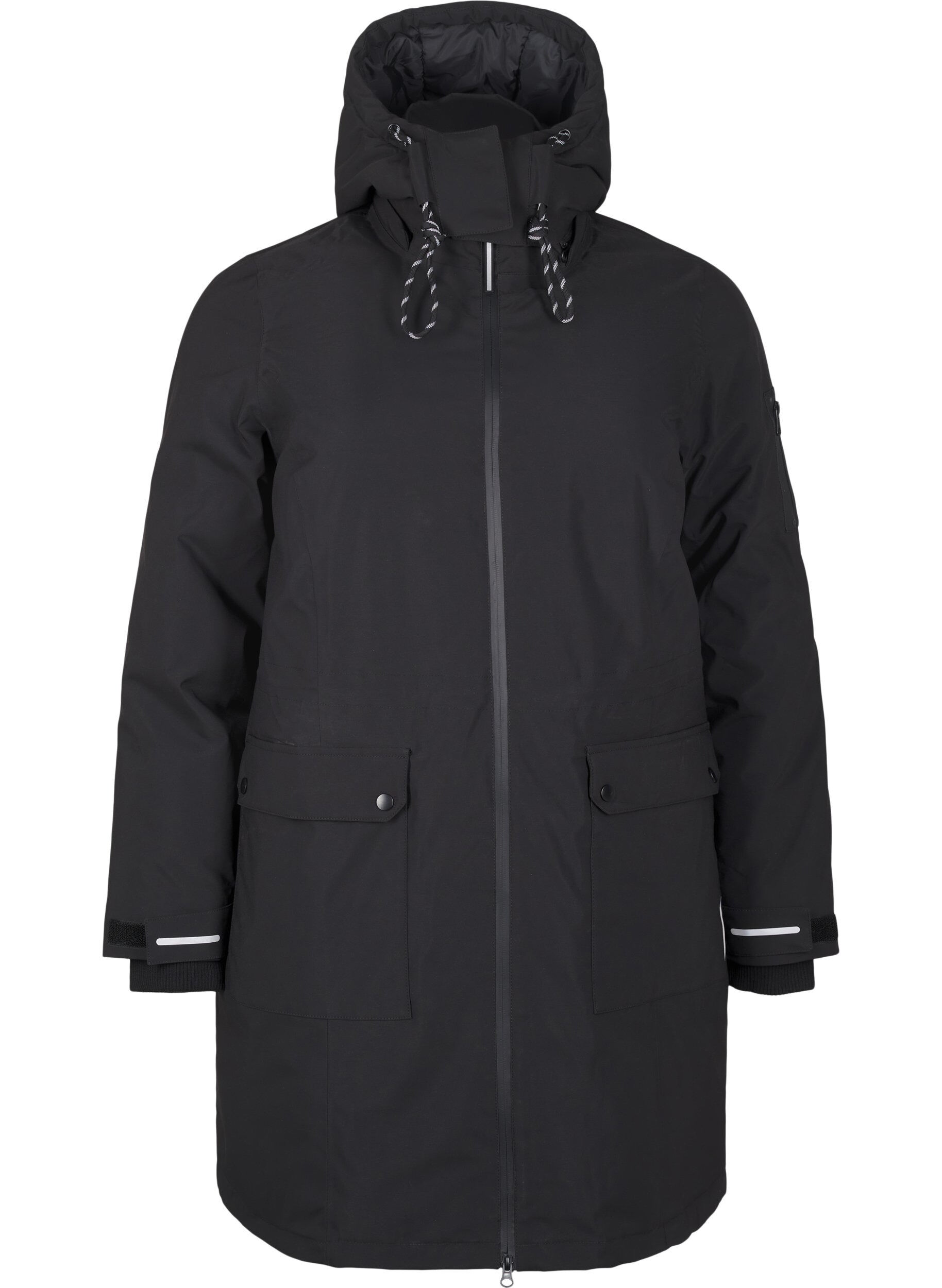 Praktische winterjas met capuchon en zakken
