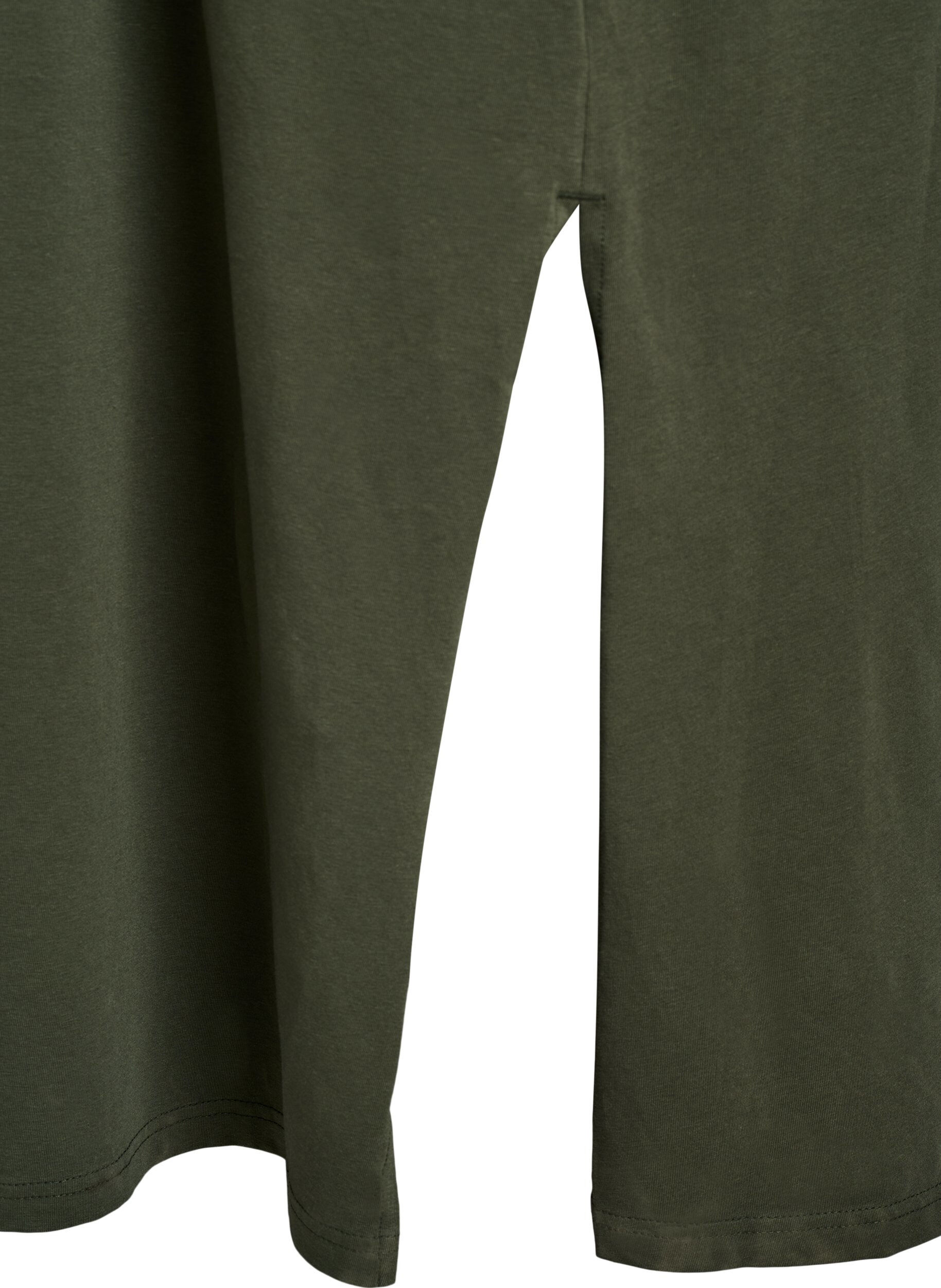 ZizziKatoenen midi-jurk met korte mouwen, Groen, Packshot image number 3