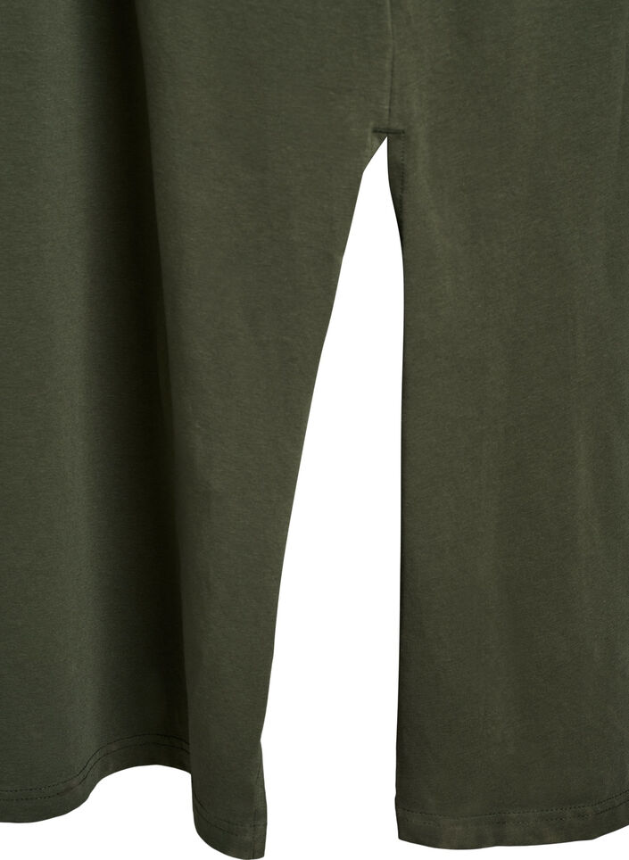Katoenen midi-jurk met korte mouwen, Groen, Packshot image number 3