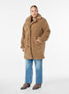 Zachte teddystof jack met knoopsluiting en een kraag, Bruin, Model image number 1