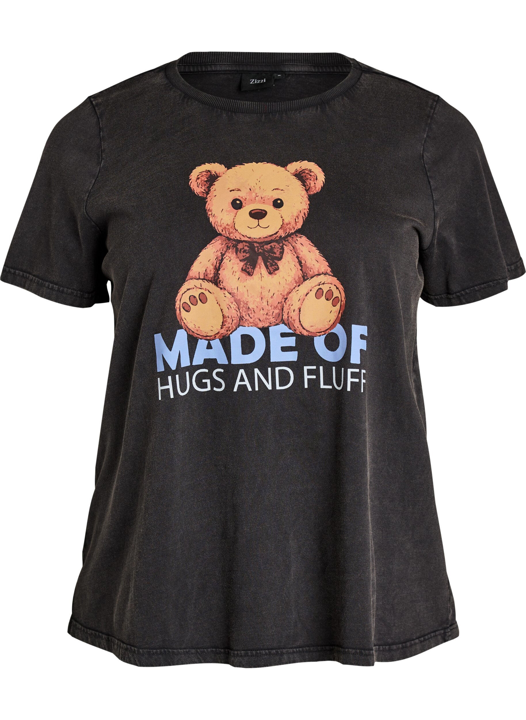 ZizziGrafisch T-shirt van biologisch katoen, Zwart, Packshot image number 0