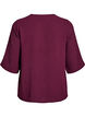 Shirtblouse met V-hals en 3/4 mouwen, Donker Bordeaux, Packshot image number 1