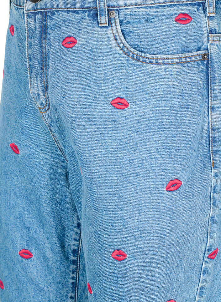 Hoge taille Gemma jeans met lippen, LB Kiss, Packshot