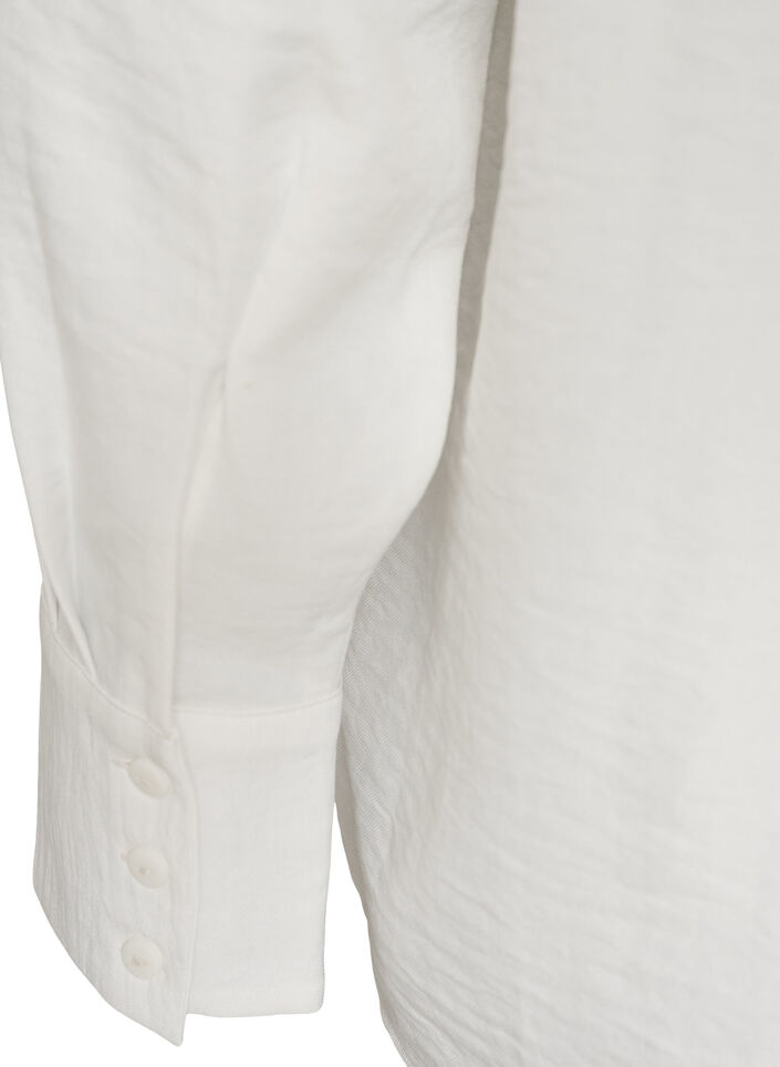 Losse shirt met V-hals, Wit, Packshot image number 3