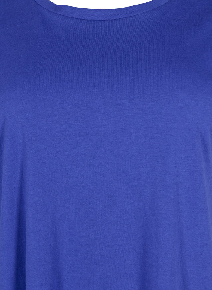T-shirt met korte mouwen van katoenmix, Blauw, Packshot image number 2