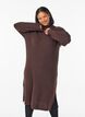 Lange gebreide jurk met hoge hals, Bruin, Model image number 2