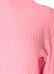 Geribde trui met pofmouwen en knopen, Roze, Packshot image number 2