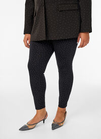 Leggings met rhinestones, Zwart Leggings met rhinestones, Zwart, Model