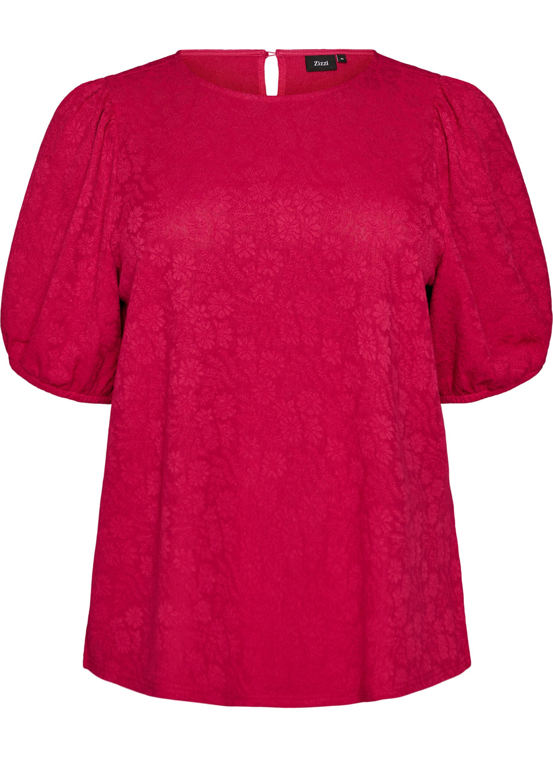 Blouse met textuur en korte mouwen