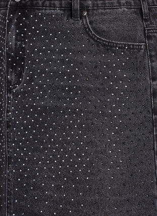 ZizziKorte denimrok met stenen., Grey Denim, Packshot image number 2
