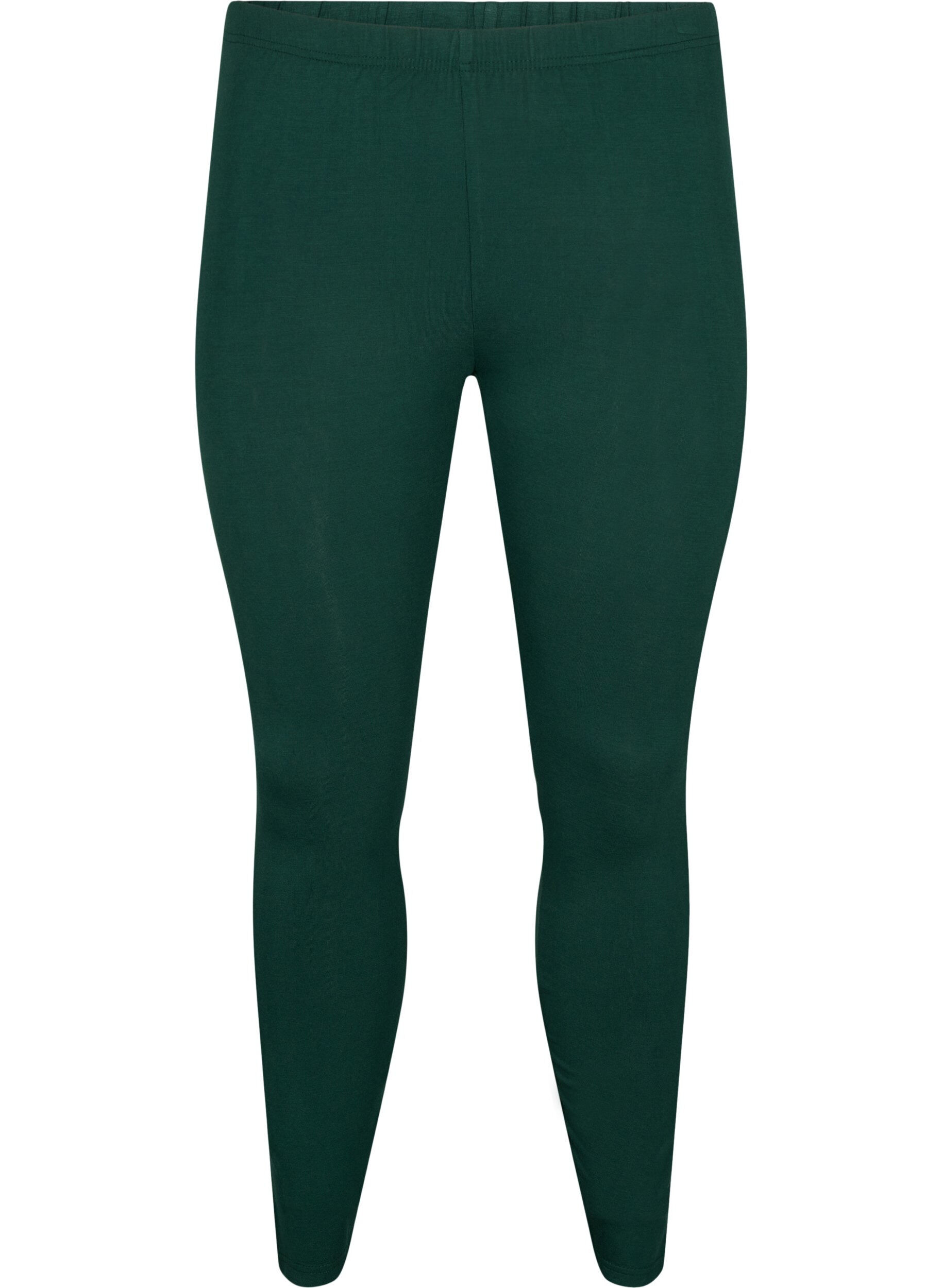 Zizzi Leggings basiques en viscose, Vert fonc&eacute;, Packshot image number 0