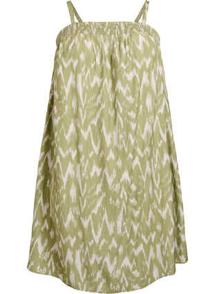 ZizziKorte viscose jurk met spaghettibandjes, Groen, Packshot image number 0