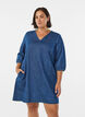 Korte denimjurk met 3/4 mouwen, Blauw, Model image number 0