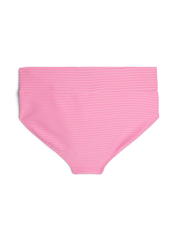 Bikinibroekje met hoge taille en gekruiste bandjes, Roze, Packshot image number 1