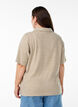Jerseyblouse met kraag en korte mouwen, Bruin, Model image number 2