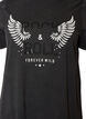 T-shirt van biologisch katoen met print, Zwart, Packshot image number 2