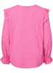 Katoenen blouse met borduursel en ruches, Roze, Packshot image number 1