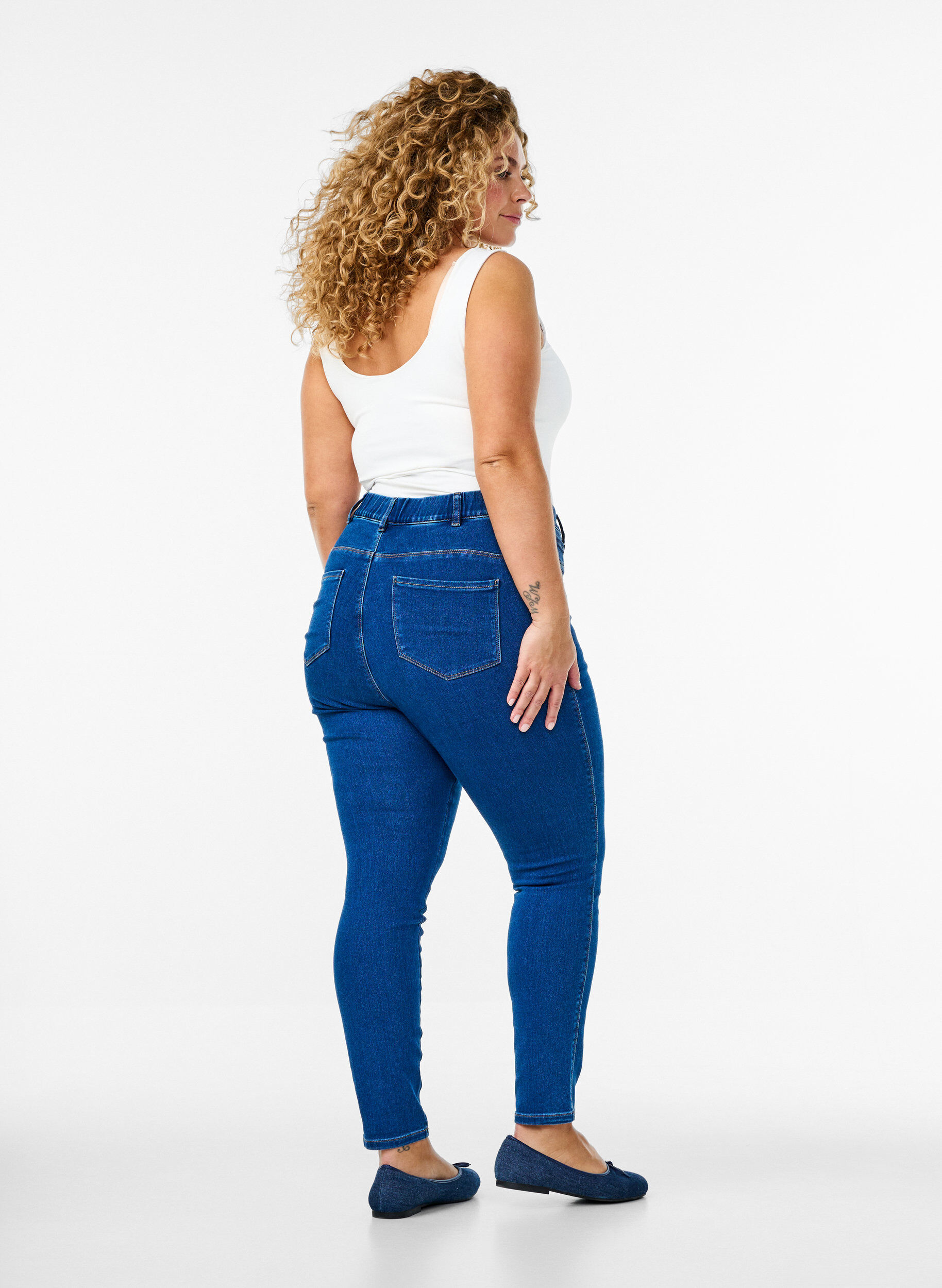 ZizziJeggings met hoge taille, Blauw, Model image number 1