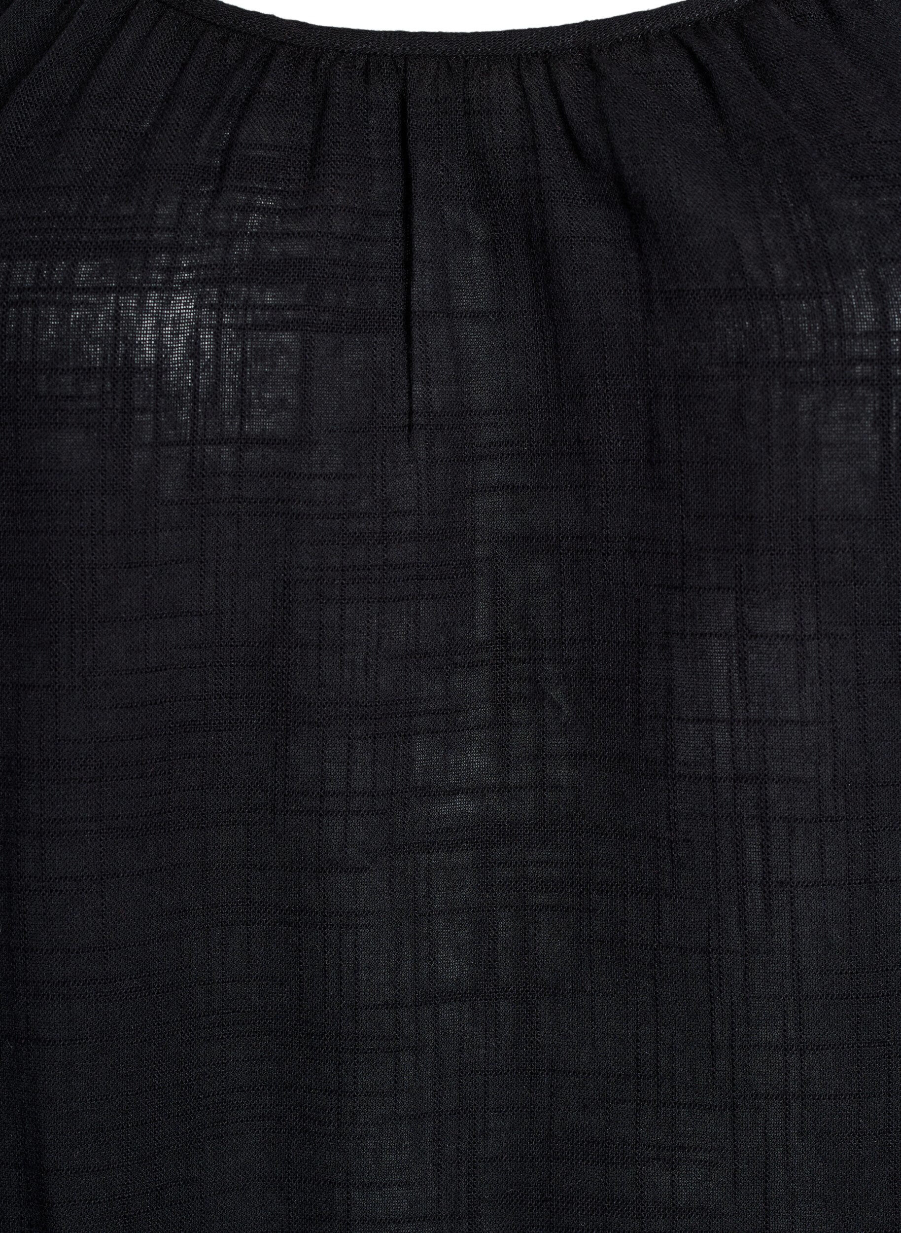 ZizziFLASH - Midilengte katoenen jurk met bandjes, Zwart, Packshot image number 2